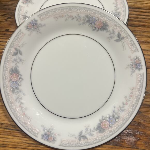 Noritake Bridal Waltz Bread Plates SET Of 9 VTG 6.25" 4109 Pink Blue Floral EXC! - Picture 8 of 14